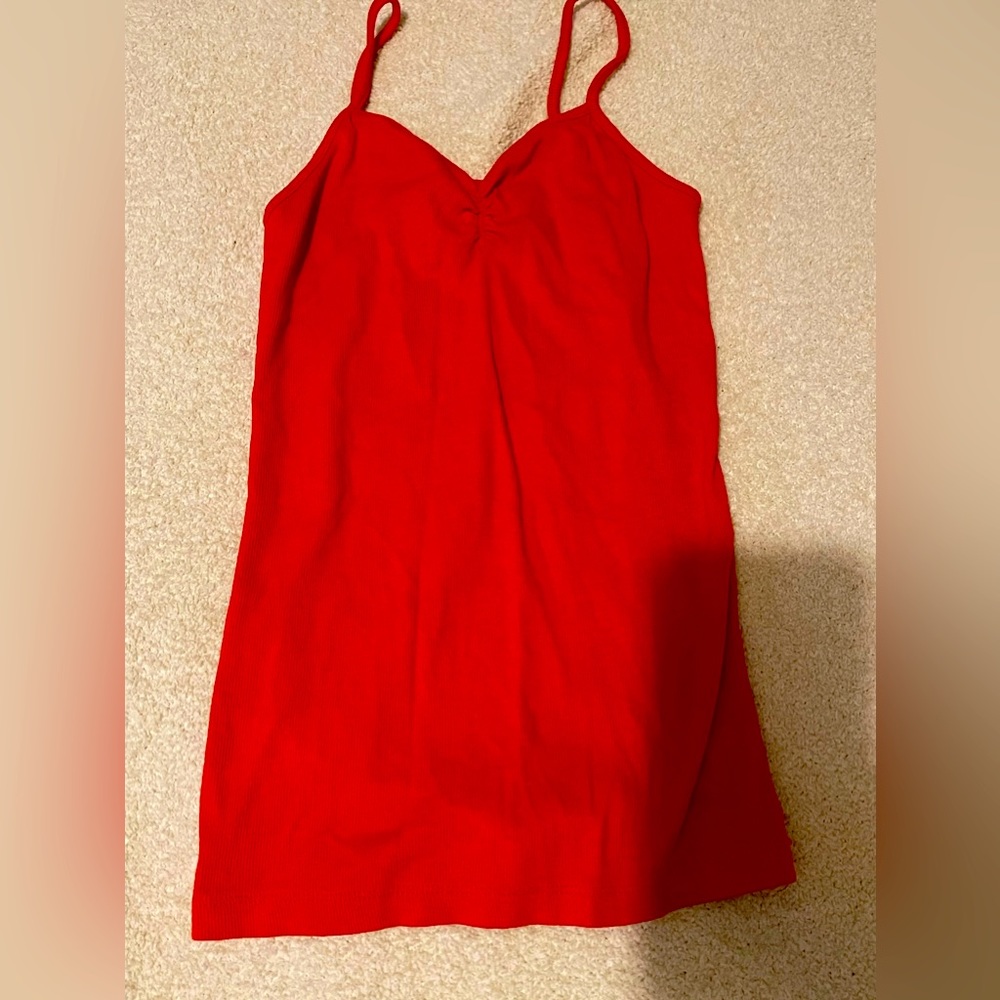 Plain, red tank top